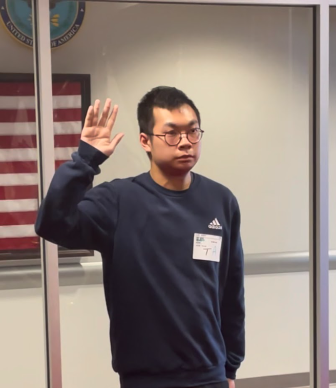 Jacob Wong during Oath of Enlistment.