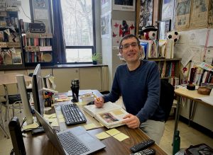 Mr. Pelletier enjoying his lunch in his classroom on February 11th, 2025.