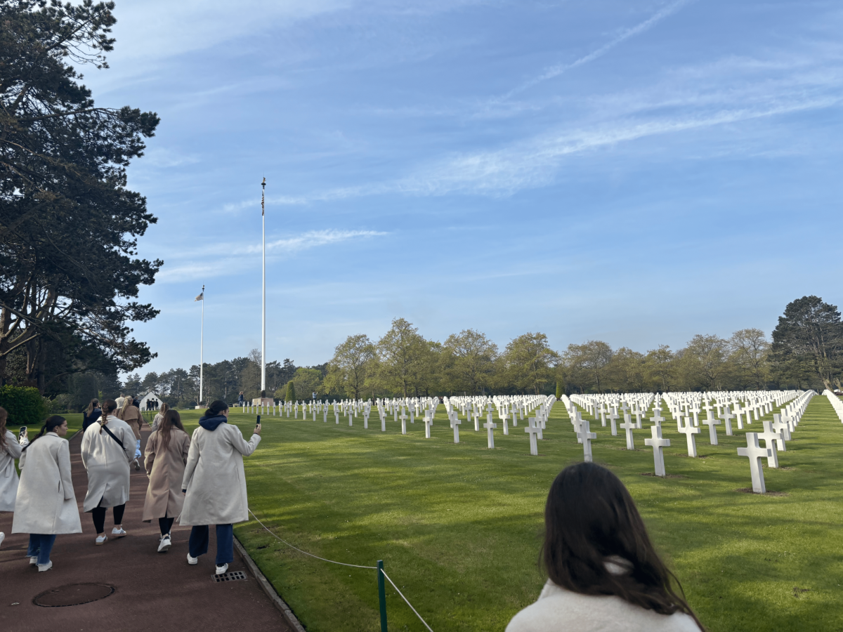 Braintree High students visit the graveyard of D-Day in Normandy, on the third day of the trip.