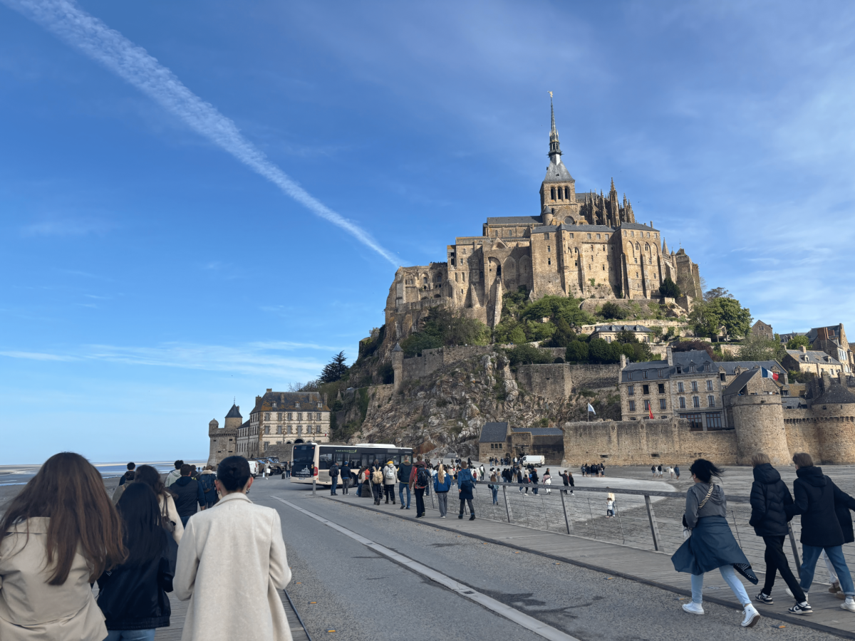 Braintree High students on day four of the trip visit the Abbey of Mont Saint Michel, a walled town off the coast of France.