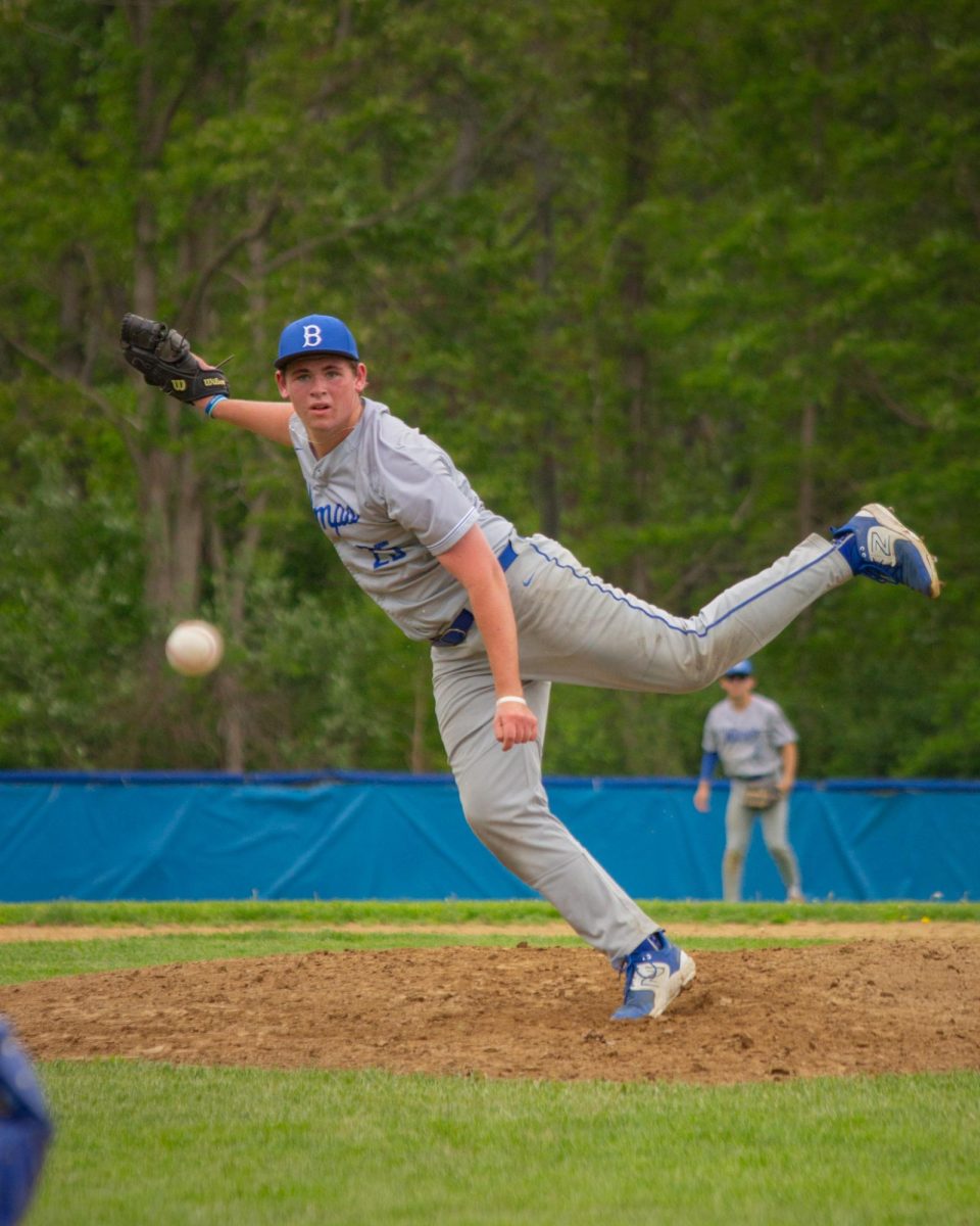 Sophomore Luke Joyce throwing heat at Veteran's Stadium, on May 17th, 2025.