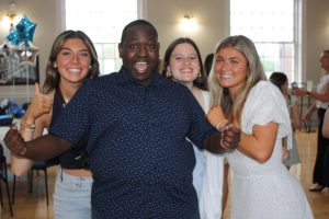 Start of the celebration begins, with Seniors Reilly Burke, Jenna Cappadona, and Megan Fahy and Robert at Braintree Town Hall on May 9th 2025.
