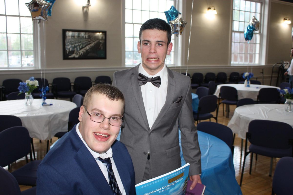 Joel and Braydon O'Doherty smile for the camera at Braintree Town Hall on May 9th 2025.
