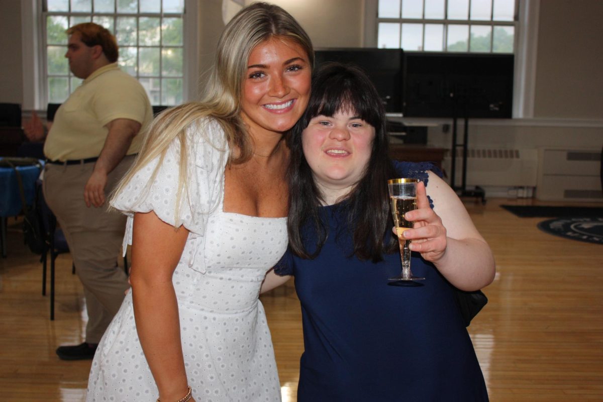 Emily and Megan Fahy get refreshed at Town Hall at Braintree Town Hall on May 9th 2025.