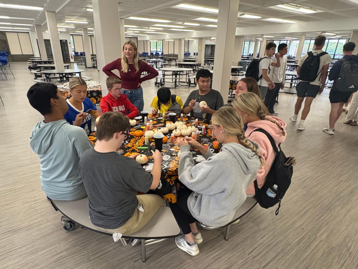 Best Buddies members in the BHS cafeteria enjoy their first party of the year.
