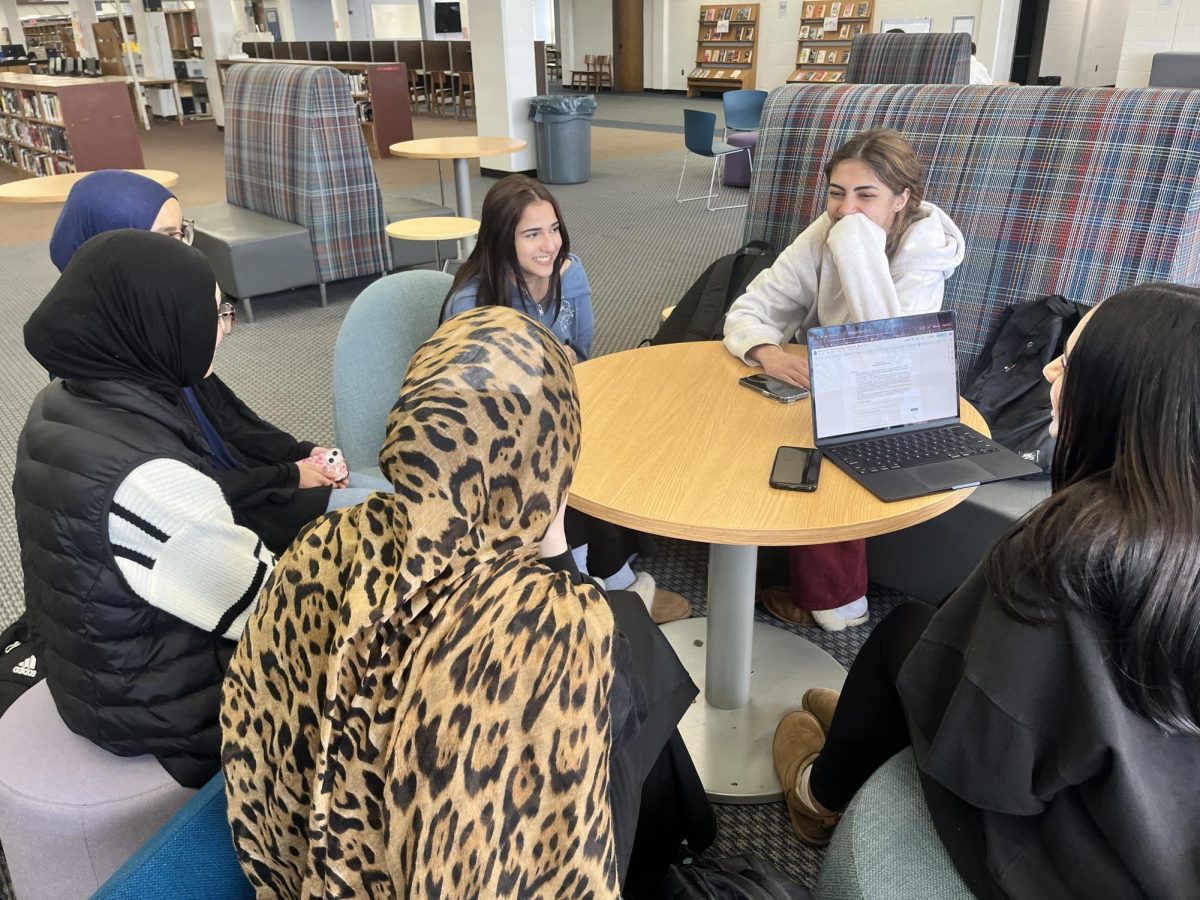 Braintree High students who are fasting during the holy month of Ramadan gather in the Media Center during the lunch period.