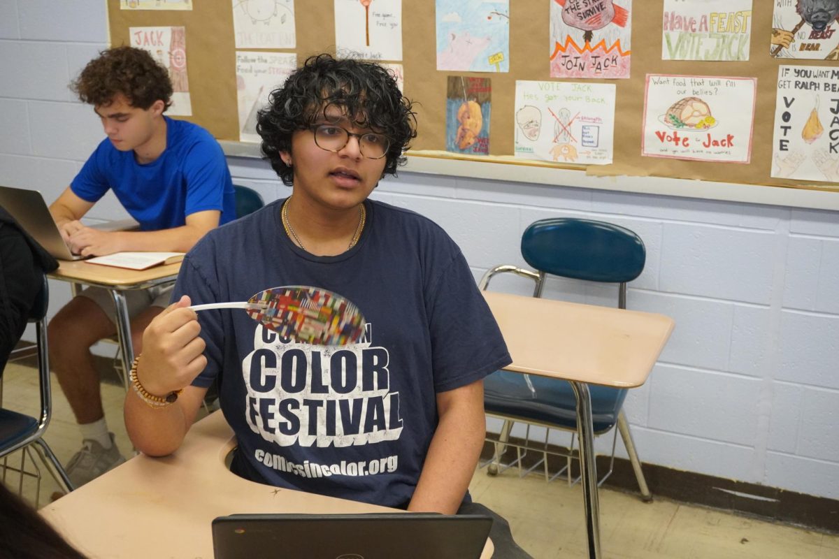 10th grader Rishik Renganathan tries to stay cool in Room 317, which reached temperatures in high 80s towards the end of the school year.